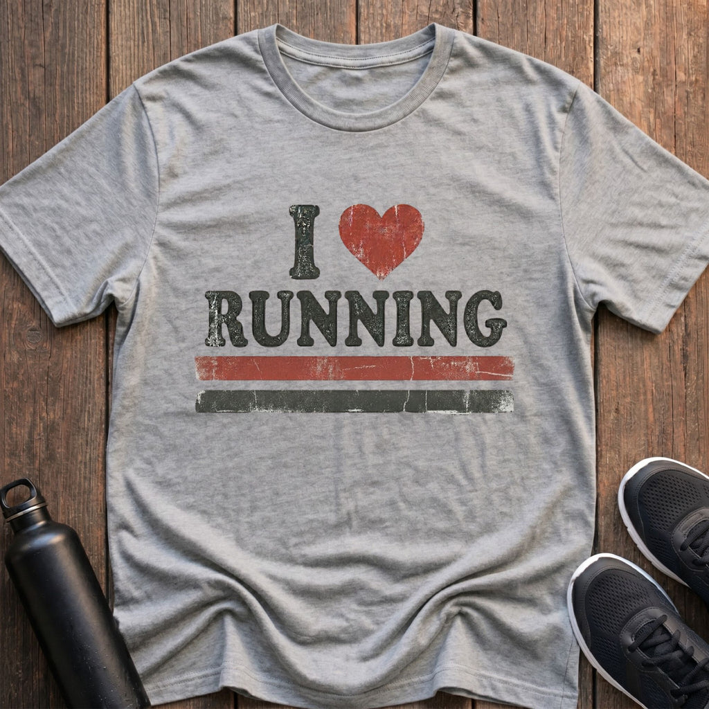 I Heart Running Retro T-Shirt